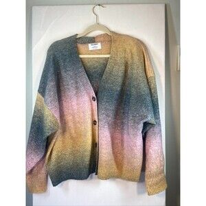 OLD NAVY WOMENS XLARGE BUTTON UP CARDIGAN SWEATER PASTEL COLORS